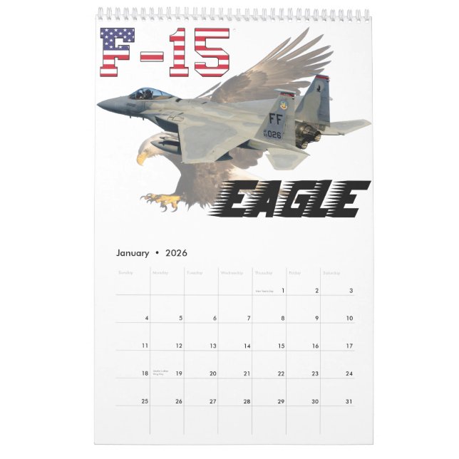 Calendrier F-15C Eagle (Jan 2026)