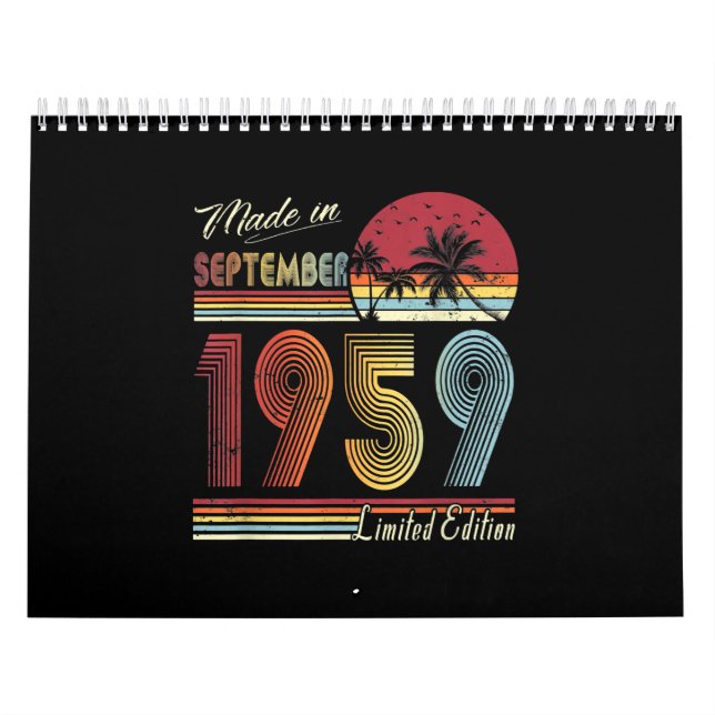 Calendrier Fait En Septembre 1959 62 Ans 62e Anniversaire (Protection)