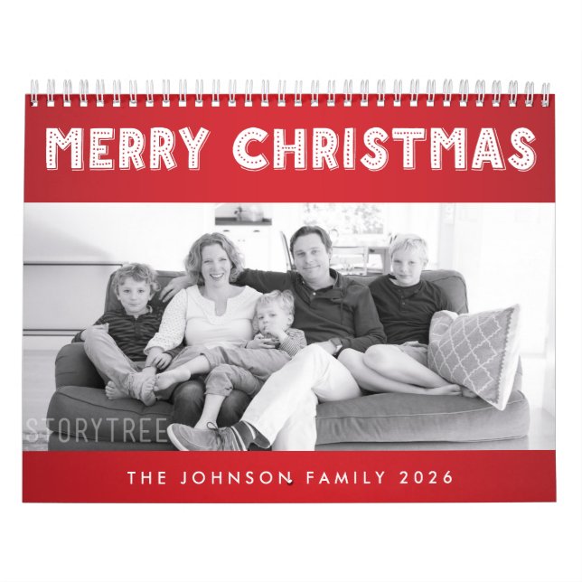 Calendrier familial de Noël joyeux 2026 (Protection)