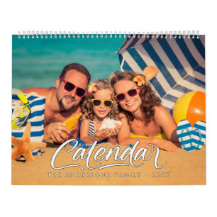 Calendrier familial de photos élégantes modernes 2