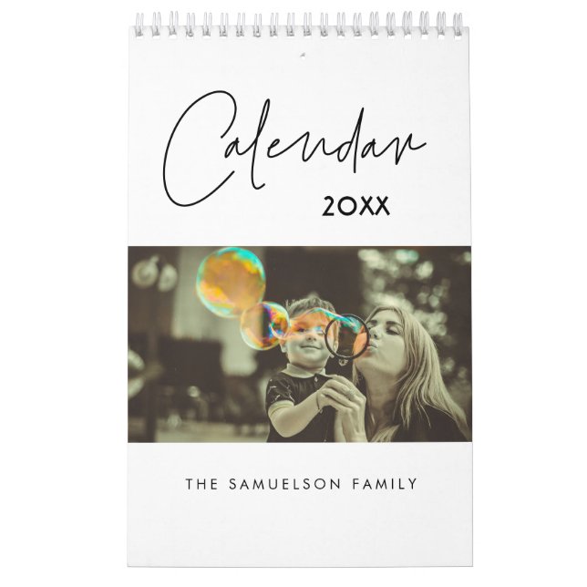 Calendrier familial minimaliste moderne 2026 (Protection)