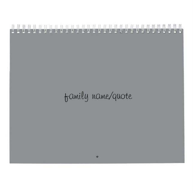 Calendrier familial personnalisable (Dos)