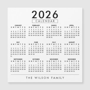 Calendrier familial personnalisé 2026