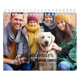 Calendrier familial personnalisé 2026 avec photos