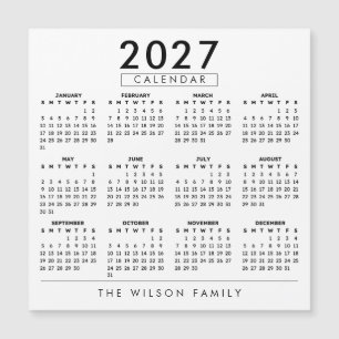 Calendrier familial personnalisé 2027