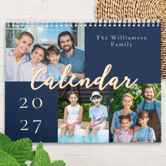 Calendrier familial personnalisé 2027 avec photos