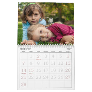 Calendrier familial personnalisé 2027 en gros cara
