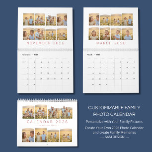 Calendrier familial personnalisé avec photos 2026