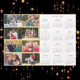 Calendrier familial personnalisé de 8 photos Colla