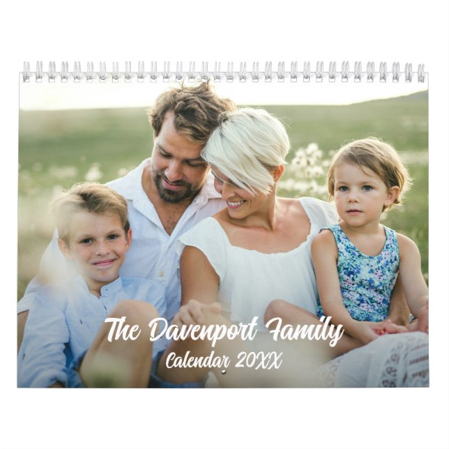 Calendrier familial personnalisé sur 12 mois avec  (Protection)