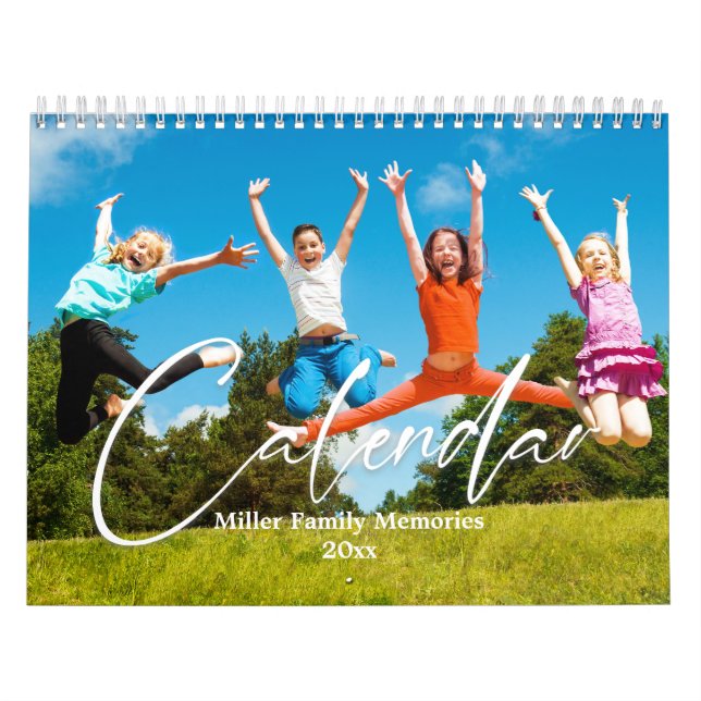 Calendrier familial, photo personnalisée moderne (Protection)