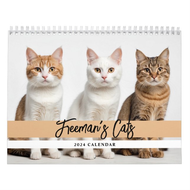 Calendrier Famille de photos de chats personnalisées (Protection)