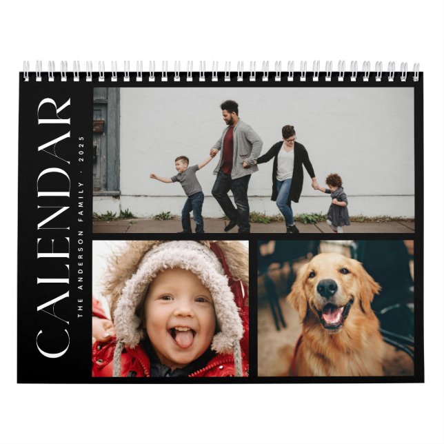 Calendrier Famille minimale moderne 3 Collage photo (Protection)