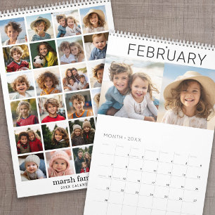 Calendrier Famille moderne 24 Photo - minimalisme noir blanc