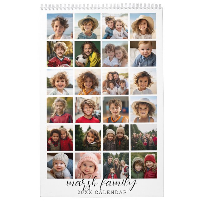 Calendrier Famille moderne 24 Photo - noir blanc minimal (Protection)