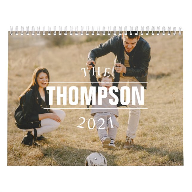 Calendrier Famille moderne Année Photo (Protection)