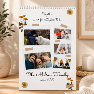 Calendrier Famille Moderne Photo Personnalisée Minimaliste