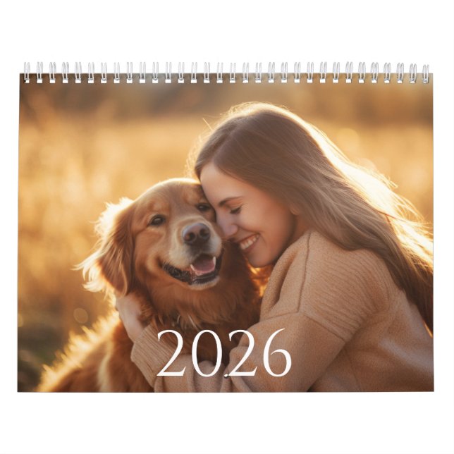 Calendrier Family and Pets 12 Month Script Calendar (Protection)