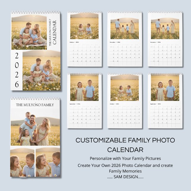 Calendrier Family Memories 2026 Photo Calendar | Cherish Ever (Créateur téléchargé)