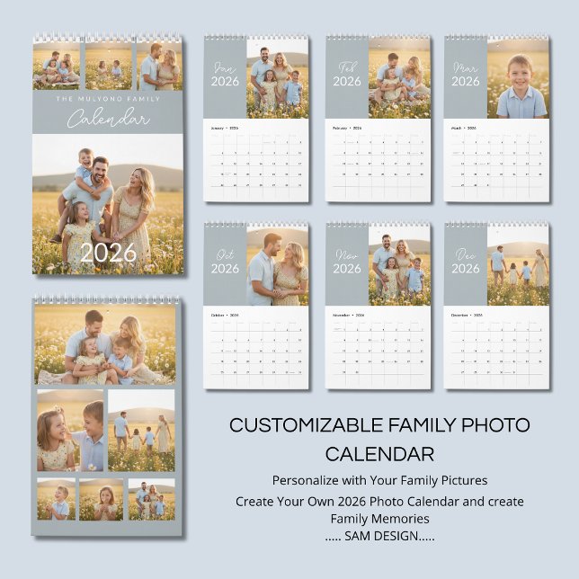 Calendrier Family Photo Calendar 2026 – A Year Full of Love (Créateur téléchargé)
