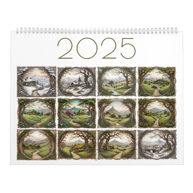 Calendrier Fantasy Landscape 2025 Calendar (Protection)