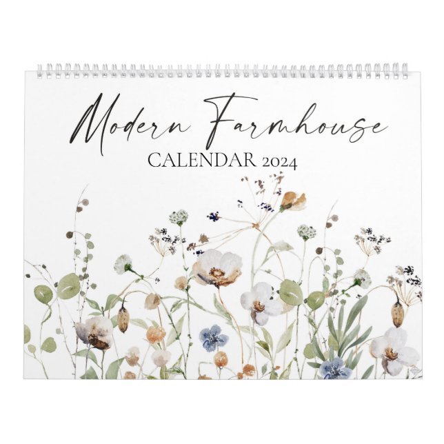 Calendrier Farmhouse moderne 2024 (Protection)