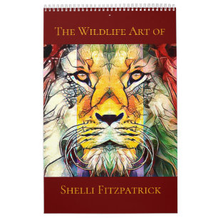 Calendrier Faune colorée Digital Animal Pop Art