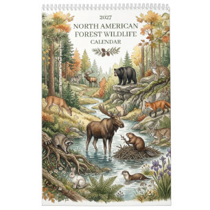 Calendrier Faune d'Amérique du Nord - Page unique 2027