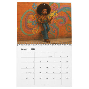 Calendrier Femme Afro-Américaine/ Noire de taille