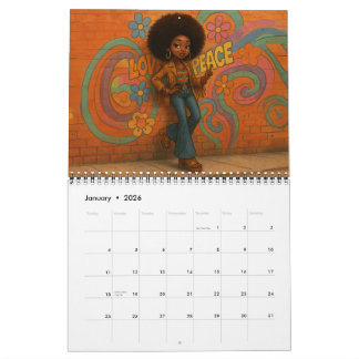 Calendrier Femme Afro-Américaine/ Noire de taille