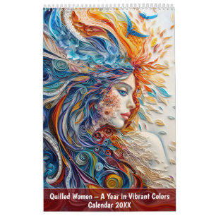 Calendrier Femmes enroulées de papier – Une année en couleurs