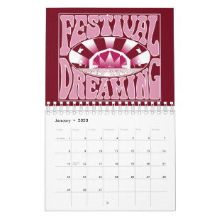 Calendrier Festival Dreaming Retro White-Pink-Cranberry