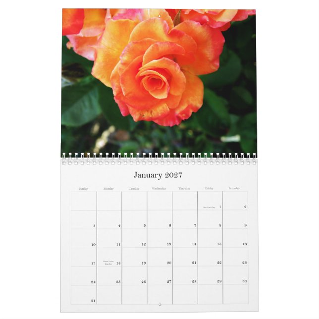 Calendrier feuille de bananier vert (Jan 2027)