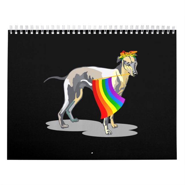 Calendrier Fierté Lgbt Drapeau Gay Be Lesbian Whippet Lover C (Protection)