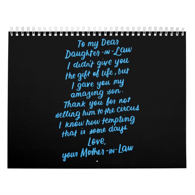 Calendrier Fille en droit à ma chère fille en droit (Protection)