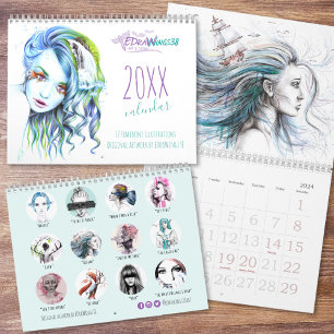 Calendrier Fille féminine Illustrations originales art Artist