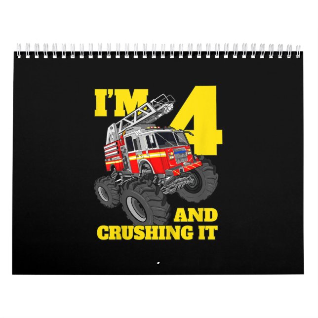 Calendrier Fire Truck 4e Birthday Boy 4 Firefighter Poison (Protection)