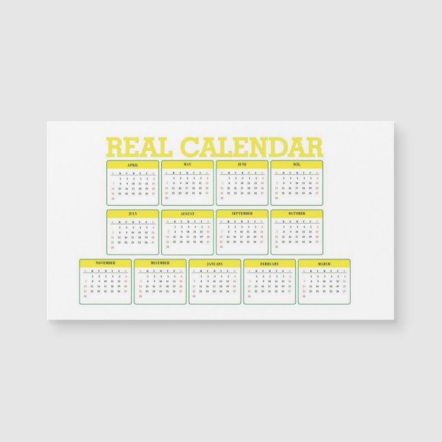 calendrier fixe réel (Devant)