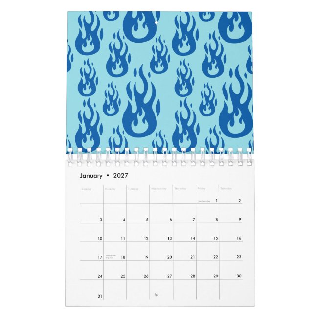Calendrier Flammes Aesthetic EGirl Feu Combustion Y2K (Jan 2027)
