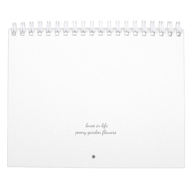 Calendrier Fleur de pivoine (Dos)