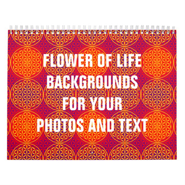 Calendrier Fleur de vie - motif de timbre - rose orange (Protection)