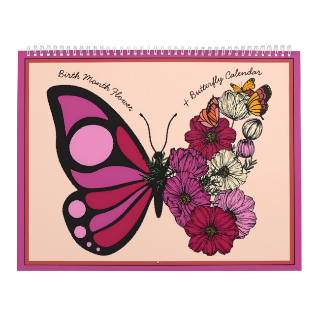 Calendrier Fleur et papillon du mois de naissance (Protection)