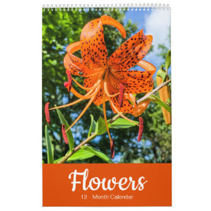 Calendrier FLEURS 12 Mois Beau Floral