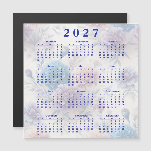 Calendrier Fleurs 2027 (Devant / Derrière)