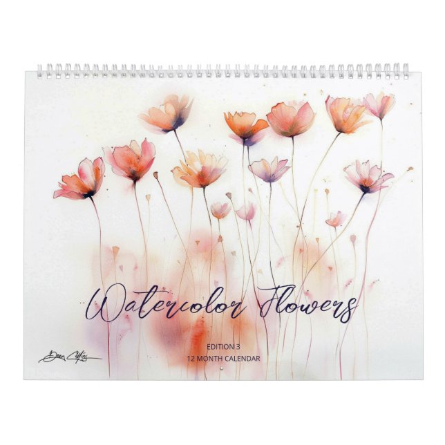 Calendrier Fleurs à l'aquarelle : Édition 3 (Protection)
