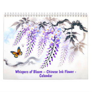 Calendrier Fleurs à l'Encre Chinoise Bloom 2026