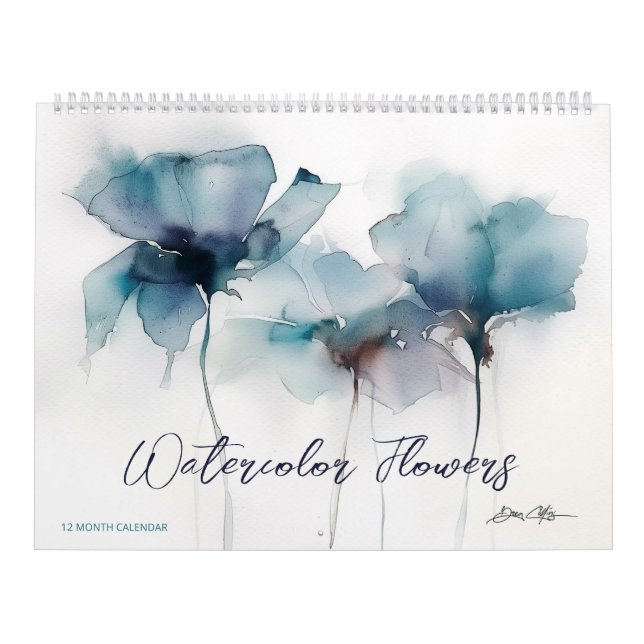 Calendrier Fleurs aquarelles 1 (Protection)