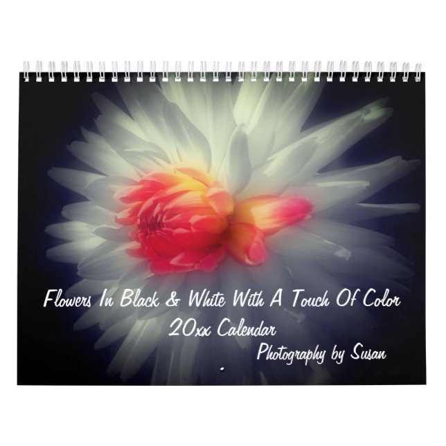 Calendrier Fleurs avec une touche de couleur  (Protection)
