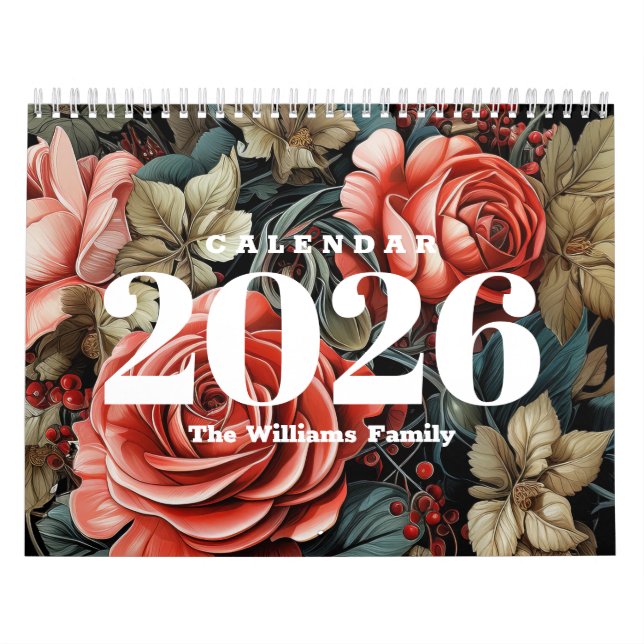 Calendrier Fleurs botaniques vintages 2025 (Protection)