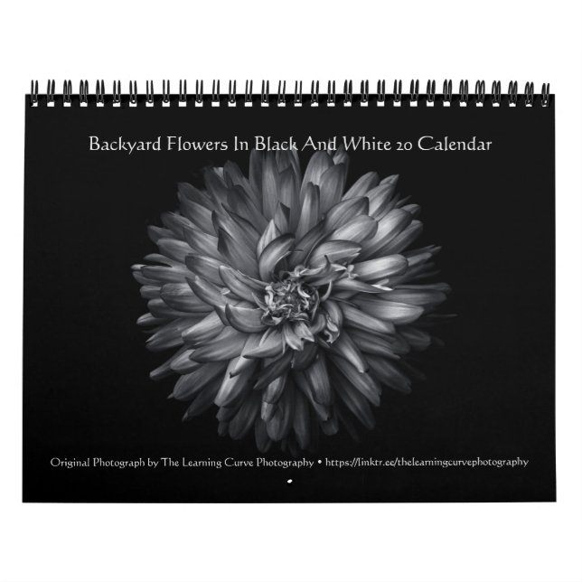 Calendrier Fleurs de jardin en noir et blanc 20 (Protection)
